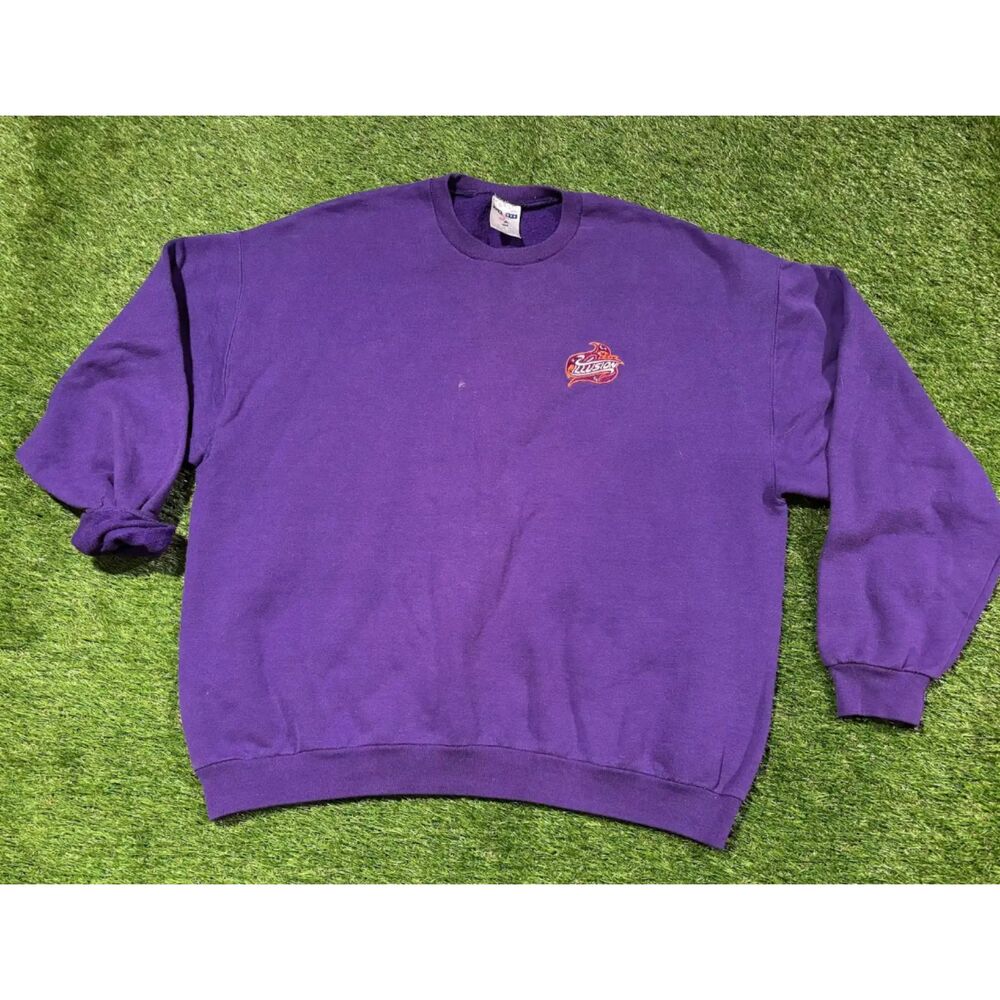 Vintage Jerzees Erie Illusion Purple Embroidered Sweatshirt Size XL